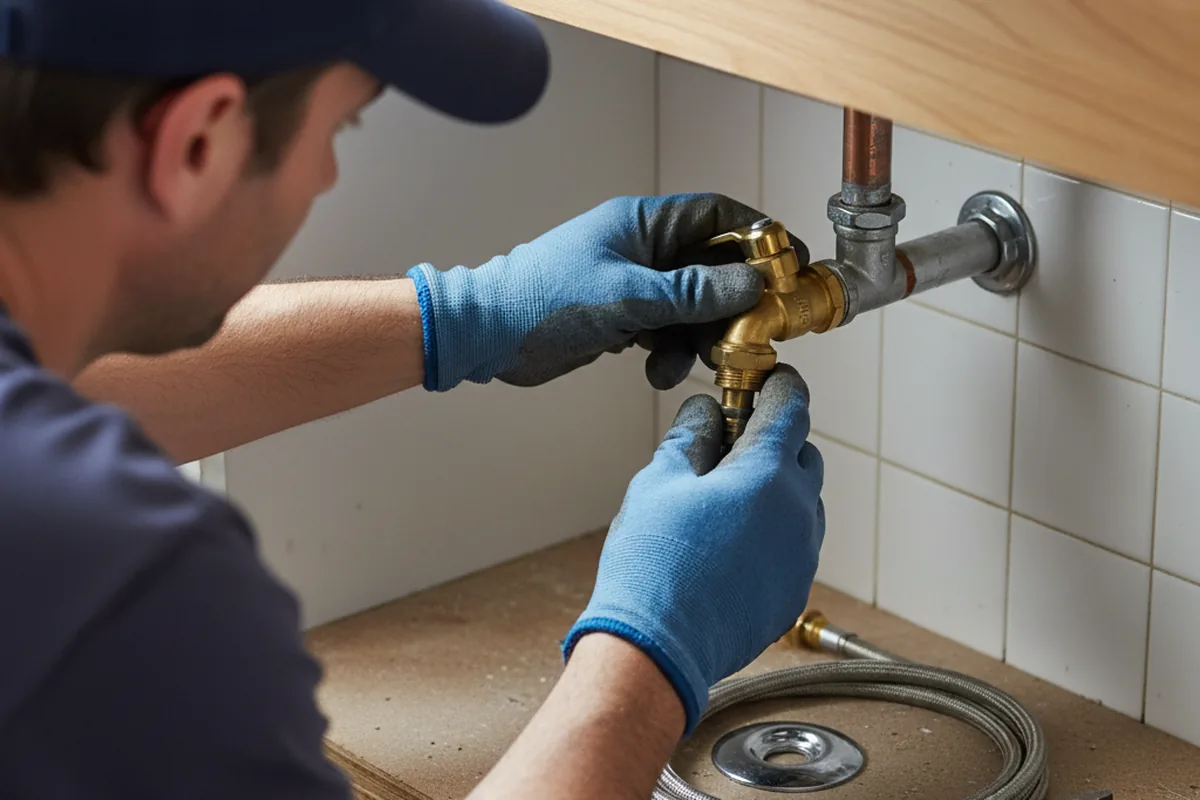 Shutoff valve and fitting work during Faucet and Fixture Repair in Holmes Mill